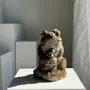 Sculptures, statuettes et miniatures - Petite grenouille sculpture de pierre calcaire balinaise musique - OFFICE OBJETS