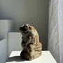 Sculptures, statuettes et miniatures - Petite grenouille sculpture de pierre calcaire balinaise musique - OFFICE OBJETS