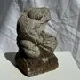 Accessoires de déco extérieure - Petite grenouille sculpture de pierre calcaire balinaise tambour - OFFICE OBJETS