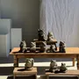 Accessoires de déco extérieure - Petite grenouille sculpture de pierre calcaire balinaise tambour - OFFICE OBJETS