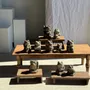 Accessoires de déco extérieure - Petite grenouille sculpture de pierre calcaire balinaise tambour - OFFICE OBJETS