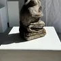 Sculptures, statuettes et miniatures - Petite grenouille sculpture de pierre calcaire prieuse (grande) - OFFICE OBJETS