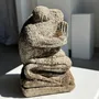 Sculptures, statuettes et miniatures - Petite grenouille sculpture de pierre calcaire prieuse (grande) - OFFICE OBJETS
