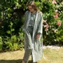 Sleepwear - Long Cotton Kimono - Falling Leaf Green - LIME TREE DESIGN
