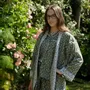 Sleepwear - Long Cotton Kimono - Falling Leaf Green - LIME TREE DESIGN