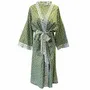 Sleepwear - Long Cotton Kimono - Falling Leaf Green - LIME TREE DESIGN