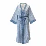 Sleepwear - Long Cotton Kimono - Blue Bud - LIME TREE DESIGN