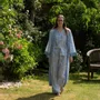Sleepwear - Long Cotton Kimono - Blue Bud - LIME TREE DESIGN