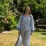 Sleepwear - Long Cotton Kimono - Blue Bud - LIME TREE DESIGN