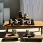 Sculptures, statuettes et miniatures - Petite grenouille sculpture de pierre calcaire joueuse de flûte - OFFICE OBJETS