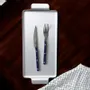 Ménagères - Set de 4 couverts de table - Bistrot Uni, Bleu Marine - SABRE PARIS