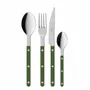 Ménagères - Set de 4 couverts de table - Bistrot Uni, Vert - SABRE PARIS