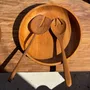 Kitchen utensils - Salad cutlery or large teak spoon in oval openwork shape L30 D9 - OFFICE OBJETS