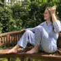 Sleepwear - Cotton Pyjamas - Blue Bud - LIME TREE DESIGN
