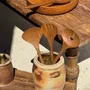 Couverts de service - Couvert à salade ou grande cuiller en teck forme aplatie ovale L28 D8, - OFFICE OBJETS