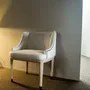 Chairs for hospitalities & contracts - Eduarda upholstered rustic dining chair, Nailhead Trim, Oak wood legs - DUISTT