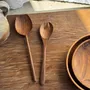 Cutlery set - Salad cutlery or large teak spoon in elongated oval shape - OFFICE OBJETS