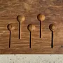Couverts de service - Petite cuiller, ustensile de cuisine ronde en teck L16 D2 - OFFICE OBJETS