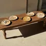 Assiettes de réception - Petit vide poche ou plat en bois pétrifié beige orangé D20,5 -3308 - OFFICE OBJETS