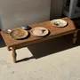 Pièces uniques - Vide poche, plat ou assiette circulaire en bois pétrifié tache noire - OFFICE OBJETS