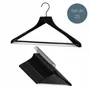 Mobilier et rangements pour bureau - MAWA cintre en bois barre striée épaules larges all black 45cm par 25 - MAWA