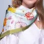 Foulards et écharpes - Foulard Pur soie, Carré de soie 67, Création et impression françaises - KOUNTHEA RETH