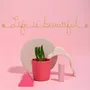 Other wall decoration - Phrase wall decoration made of gold brass wire\” Life is beautiful\ " - BIJOUX DE MUR