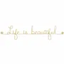 Other wall decoration - Phrase wall decoration made of gold brass wire\” Life is beautiful\ " - BIJOUX DE MUR