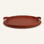 Leather goods - Leather and steel oval tray TABLA - LIMAC DESIGN