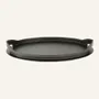 Leather goods - Leather and steel oval tray TABLA - LIMAC DESIGN