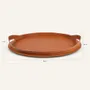 Leather goods - Leather and steel oval tray TABLA - LIMAC DESIGN