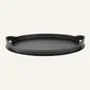 Leather goods - Leather and steel oval tray TABLA - LIMAC DESIGN