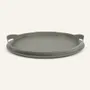Leather goods - Leather and steel oval tray TABLA - LIMAC DESIGN