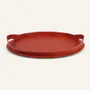 Leather goods - Leather and steel oval tray TABLA - LIMAC DESIGN