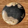 Pièces uniques - Petit vide poche ou plat en bois pétrifié noir et beige D20,5 -3317 - OFFICE OBJETS