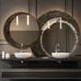 Mirrors - MIRROR - DARK CRYSTAL cut at its base 90 cm x L130 cm x 111.5 cm - MIRO’ART™- ORSIGNÉ™ BY AMANDINE MANGENOT