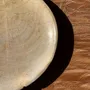 Formal plates - Small empty pouch or dish in plain beige oval petrified wood D24-19 -3 - OFFICE OBJETS