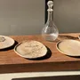 Formal plates - Small empty pouch or dish in plain beige oval petrified wood D24-19 -3 - OFFICE OBJETS