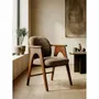 Chairs - Chaise teinte noyer & tissu marron - EMPREINTE DU TEMPS