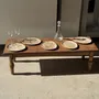 Platter and bowls - Small empty pouch or dish in beige petrified wood oval with crystal ri - OFFICE OBJETS
