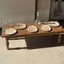 Assiettes de réception - Petit vide poche ou plat en bois pétrifié beige cernes petit cœur noir - OFFICE OBJETS