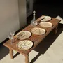 Assiettes de réception - Petit vide poche ou plat en bois pétrifié blanc quadrillé brun - OFFICE OBJETS