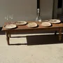 Assiettes de réception - Petit vide poche ou plat en bois pétrifié blanc quadrillé brun - OFFICE OBJETS