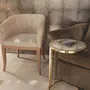 Tables for hotels - Julia Round Side Table, Antique mirror top, Polished Brass legs - DUISTT