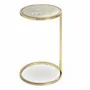 Tables for hotels - Julia Round Side Table, Antique mirror top, Polished Brass legs - DUISTT