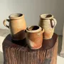 Carafes - Grand pot ovale en grès brut à anse beige H20 D11 - OFFICE OBJETS