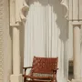Armchairs - Vana armchair in solid teak and brown woven leather - DESIGN TRIP