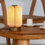 Lampes à poser - ERIS - Petite lampe à poser en lin et bois de manguier - HYDILE