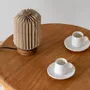 Lampes à poser - ERIS - Petite lampe à poser en lin et bois de manguier - HYDILE