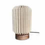 Lampes à poser - ERIS - Petite lampe à poser en lin et bois de manguier - HYDILE